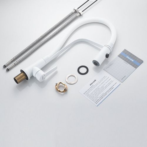 Смеситель для кухни Shevanik S943C-1 на мойку белый - фото 4