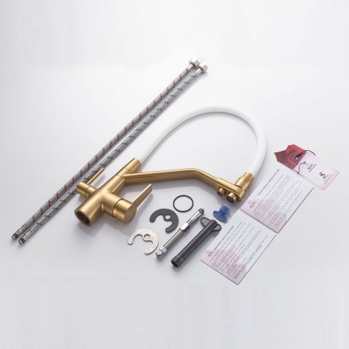 Смеситель для кухни Rose R558G на мойку золото - фото 4