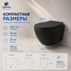 Унитаз подвесной Taliente Amato AM25010 Nero черный с сиденьем безободковый смыв торнадо