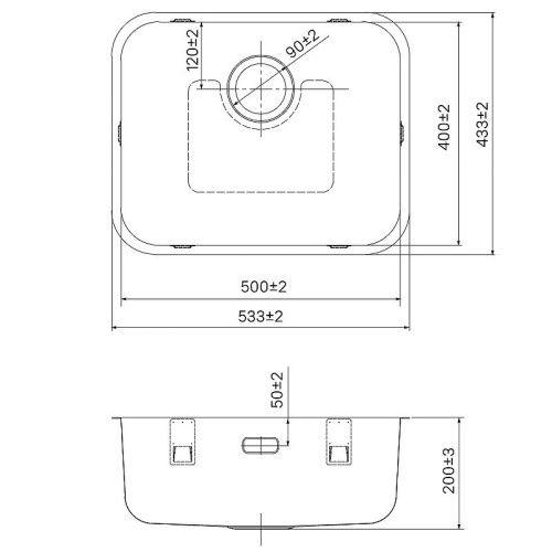 Кухонная мойка IDDIS Mate MAT53S0i77 53х43 цвет сатин поверхность матовая - фото 4