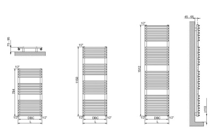 Полотенцесушитель Cordivari Leila 3551560400013 50х151 водяной хром