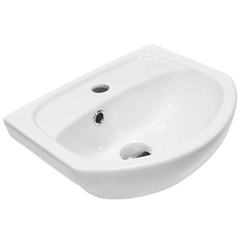 Раковина из сантехнического фарфора Onika Манго MNG40SAWB01 40х33 накладная цвет белый 1 отверстие под смеситель