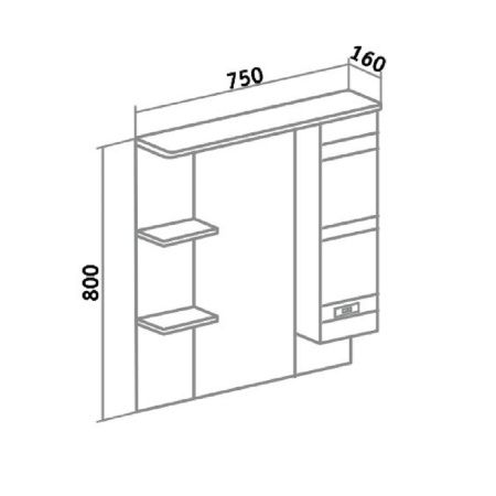Зеркало-шкаф Runo Турин УТ000002105 90х80 подвесной цвет белый