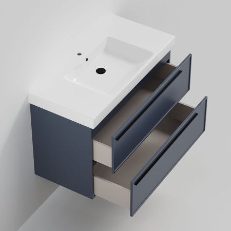 Тумба с раковиной La Fenice Elba TWIN NFNC-01-ELB-BG-100-2-3-100 100х50 подвесная цвет синий