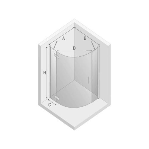 Душевой уголок New Trendy NEW MERANA Chrome K-0326 90х90 стекло прозрачное профиль хром без поддона - фото 3