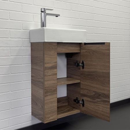 Тумба с раковиной Comforty Асти 00-00015420CF 40х20 подвесная цвет коричневый