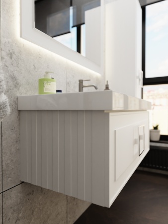 Тумба с раковиной La Fenice CUBO NFNC-01-CUB-B-100-1-100 100х50 подвесная цвет белый