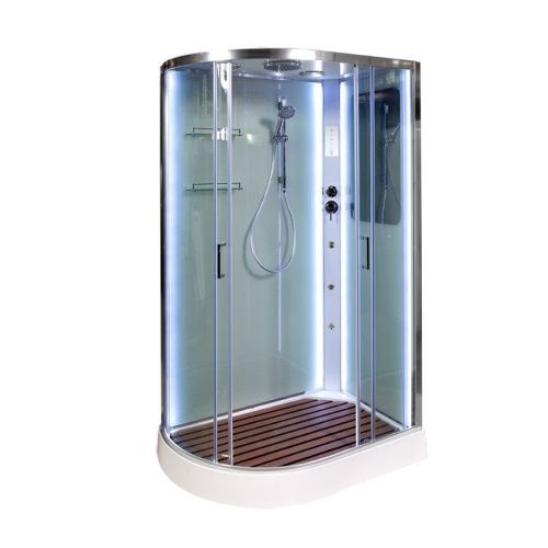 Душевая кабина AvaCan A102RLED+GM 120х80 асимметричная с крышей ориентация правая