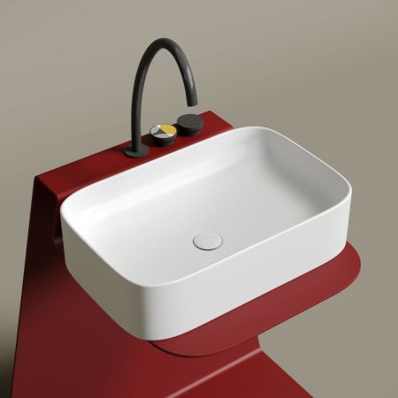 Раковина из сантехнического фарфора Ceramica Nova ELEMENT CN6053MW 60х40 накладная цвет белый без отверстий под смеситель