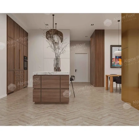 SPC ламинат Alpine Floor Chervon Alpine ECO 18-21 MC Гикори Chevron толщина 0.5 см 43 класс 600х127