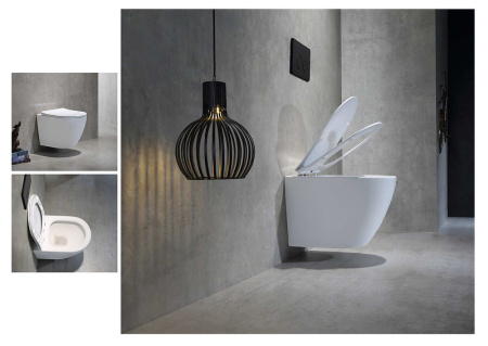 Унитаз подвесной Тритон Verso Щ0000060994 белый с сиденьем микролифт безободковый смыв торнадо