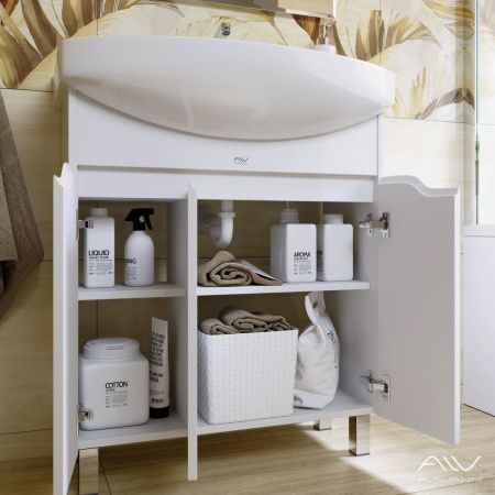 Тумба с раковиной Alavann Crystal ALV0953000 70х40 напольная цвет белый