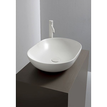 Раковина керамическая White Ceramic Balisong W0807CF 60х40 накладная цвет коричневый матовый