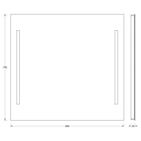 Зеркало с подсветкой Evoform Ledline BY 2118 90х80 подвесное