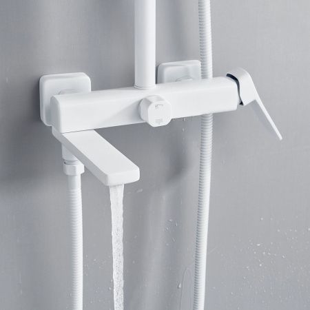 Душевая стойка Shevanik S9936C настенная цвет белый