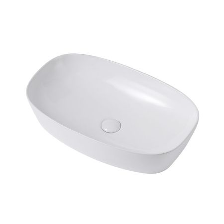 Раковина керамическая Abber RECHTECK AC2206 60х40 накладная цвет белый без отверстий под смеситель