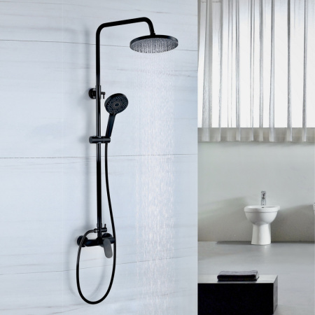 Душевая стойка Bond Circle B01-8188 настенная цвет черный матовый