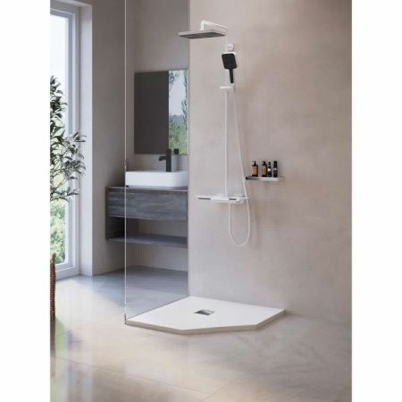 Душевой поддон из искусственного камня RGW Stone Tray 16155099-01 90х90 белый без ножек