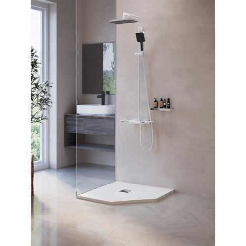 Душевой поддон RGW Stone Tray 16155099-01 90x90  искусственный камень белый - фото 2