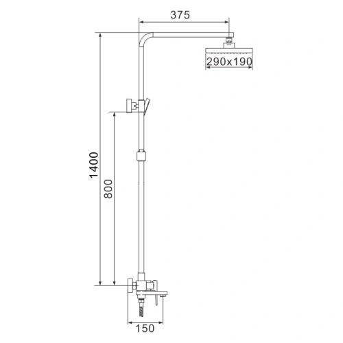 Душевая стойка Rose R2836H настенная цвет черный - фото 3