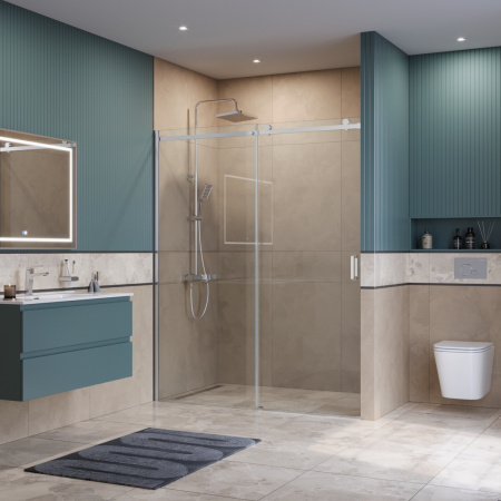 Душевая дверь BelBagno SOFT CLOSE-2 SOFT_CLOSE-2-BF-1-160-C-Cr 160х200 стекло прозрачное профиль хром