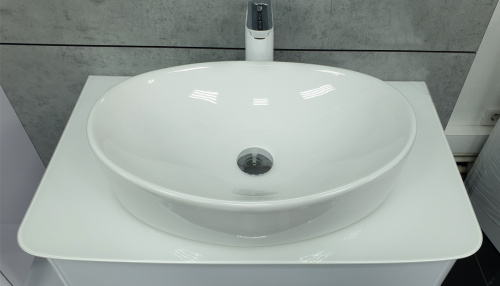 Раковина из фаянса Velvex 7756C 52х34 накладная цвет белый без отверстий под смеситель - фото 2