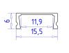 Алюминиевый накладной профиль Ambrella Light Alum Profile (Алум Профиле) GP1700AL