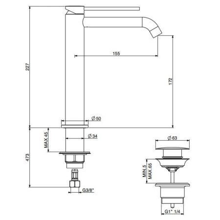 Смеситель Gattoni CIRCLE TWO 9146/91NS на раковину никель