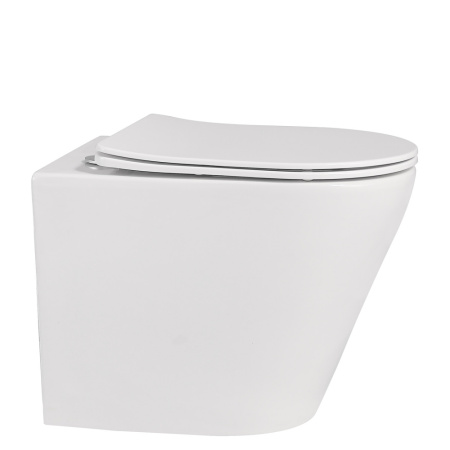 Унитаз приставной Abber Bequem AC1113 белый с сиденьем микролифт безободковый каскадный смыв