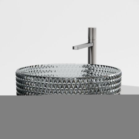 Раковина стеклянная Ceramica Nova CRISTAL CN6060 40х40 накладная цвет черный без отверстий под смеситель