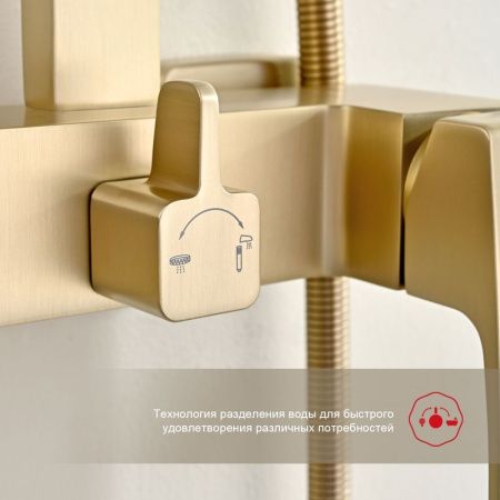 Душевая стойка Raglo R01 R01.24.03 настенная цвет золото