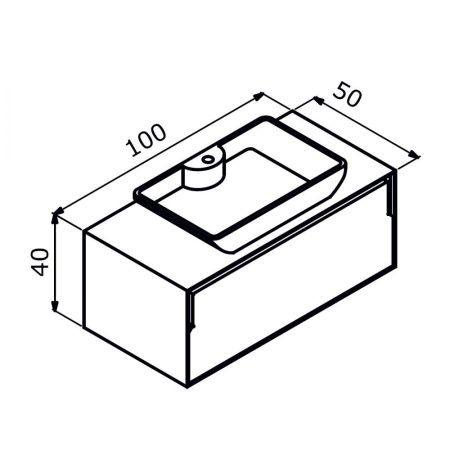 Тумба с раковиной Orka Craft 5001125 100х50 подвесная цвет черный/коричневый