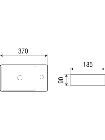 Раковина из сантехнического фаянса WeltWasser WW SK 10000003873 40х20 подвесная цвет белый 1 отверстие под смеситель