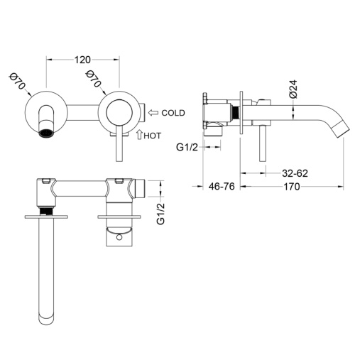 Смеситель для раковины Timo Saona 2372/00SM встраиваемый в стену хром без термостата - фото 2 Смеситель для раковины Timo Saona 2372/00SM встраиваемый в стену хром без термостата - фото 2