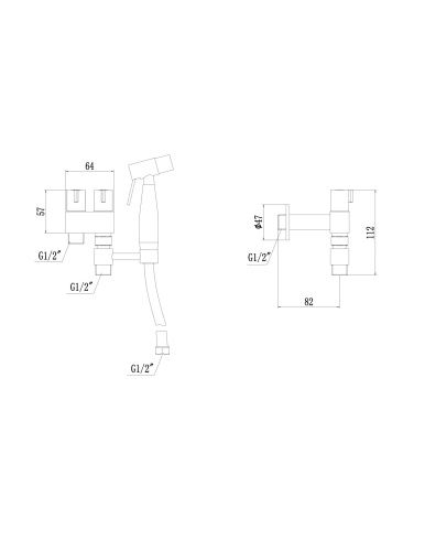 Гигиенический душ со смесителем Fmark FS-FXQ02Q графит - фото 3