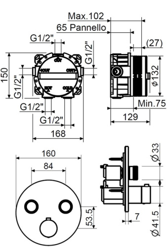 Смеситель для душа Plumberia Selection Psbox KITPSB1902CR встраиваемый хром - фото 2