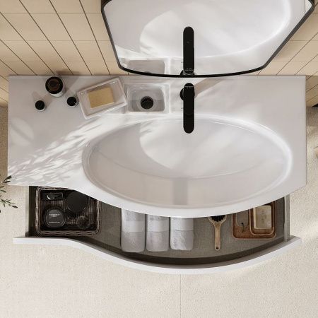 Раковина керамическая Kerama Marazzi RIVA RV.wb.100Rh 100х50 подвесная цвет белый 1 отверстие под смеситель