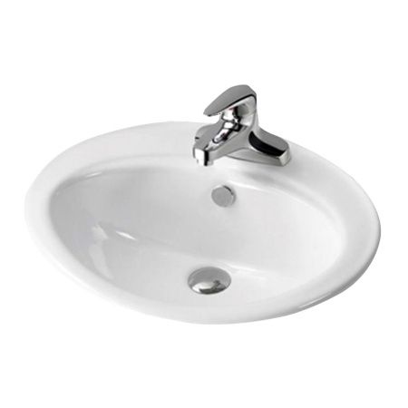 Раковина из сантехнического фарфора Melana 308-805 60х50 встраиваемая цвет белый 1 отверстие под смеситель