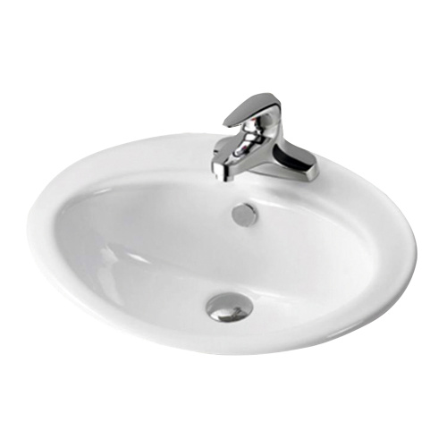 Раковина из сантехнического фарфора Melana 308-805 56х48 встраиваемая цвет белый 1 отверстие под смеситель - фото 3