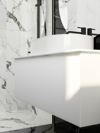 Тумба со столешницей La Fenice TERRA NFNC-01-TER-B-100-3-GG 100х50 подвесная цвет белый