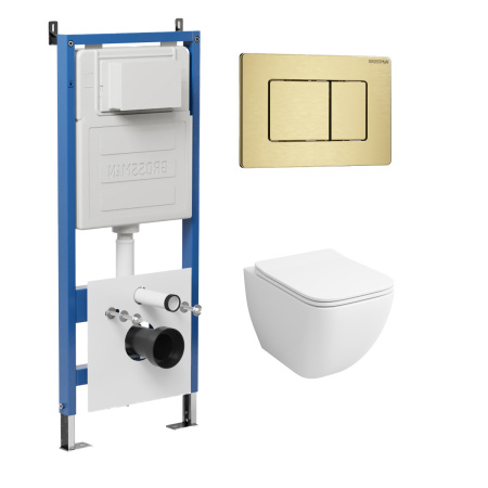 Инсталляция + кнопка смыва + унитаз Grossman Classic 97.4447S.04.32M