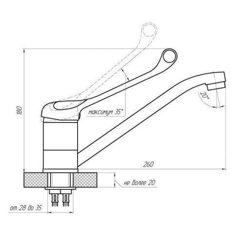 Смеситель для кухни Сантаком 4979 на мойку хром - фото 3