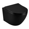 Унитаз подвесной Art&Max OVALE AM011CHR-MB черный с сиденьем микролифт безободковый каскадный смыв
