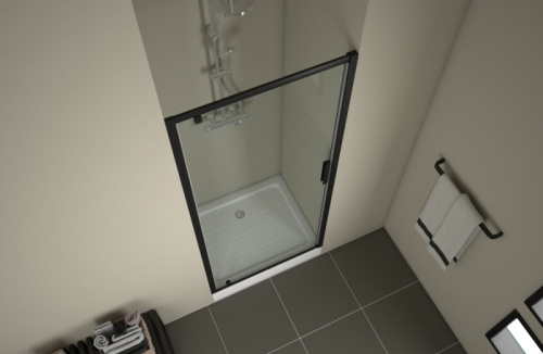 Душевая дверь Bravat Blackline BD100.4111B 90х200 стекло прозрачное профиль черный - фото 4