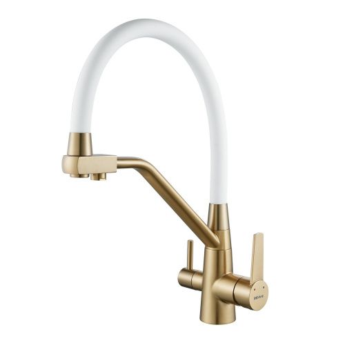 Смеситель для кухни Shevanik S968G на мойку золото - фото 2