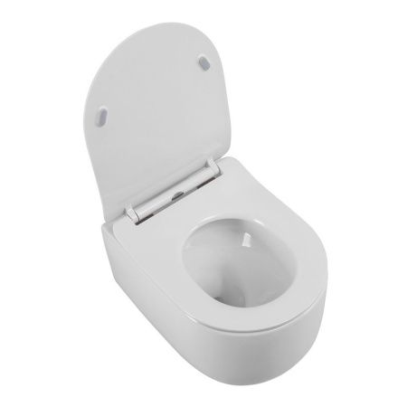 Чаша унитаза подвесная BelBagno SOFT BB084CH-TOR цвет белый без сиденья безободковая смыв торнадо