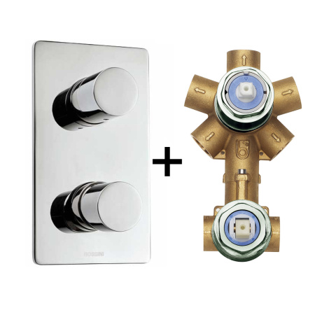 Комплект смесителей Bossini CUBE Z00004.030+Z00130 встраиваемый хром