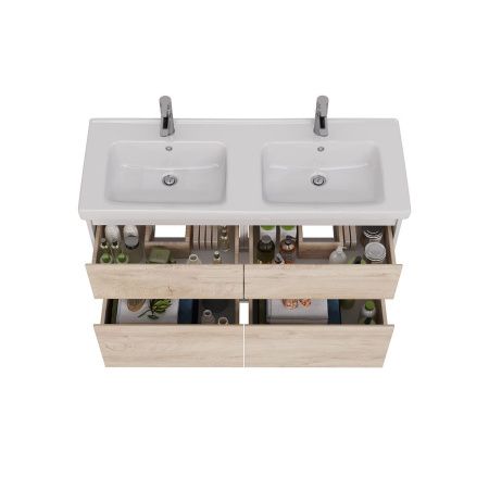 Тумба под раковину LeMark Combi LM03C125T-dub 120х40 напольная цвет бежевый/белый