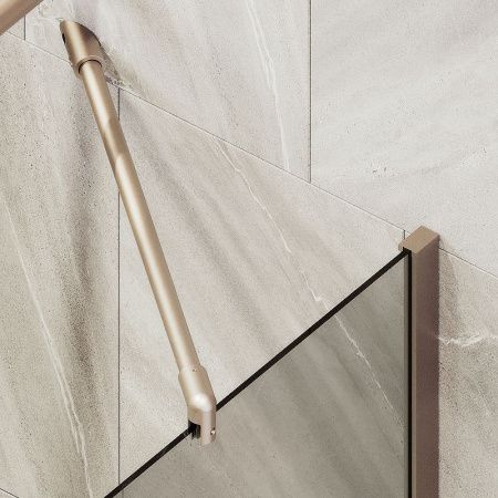 Душевая шторка на ванну Maybah Glass MGV-66-2ш 40х140 стекло тонированное профиль бронза ориентация универсальная