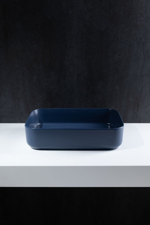 Раковина керамическая Allen Brau Fantasy 4.11021.ID 50х36 накладная цвет синий без отверстий под смеситель